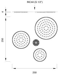 Ceadesign Встраиваемая круглая лейка дождевого душа из нержавеющей стали Free ideas Fre 218 - Вид №1