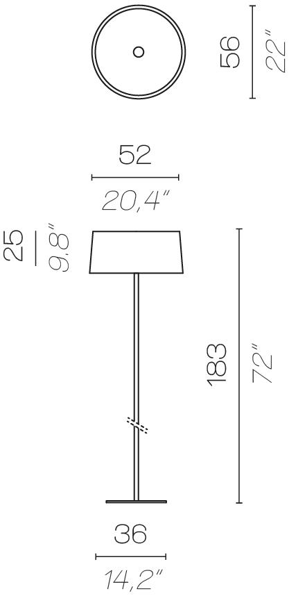 Contardi Торшер из ткани Divina sun-id-1452570 - Вид №9