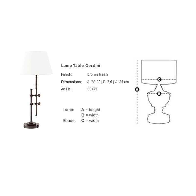Настольная лампа 108421 от Eichholtz EICHHOLTZ КЛАССИЧЕСКИЕ 244623 Белый;бронза  - Вид №4