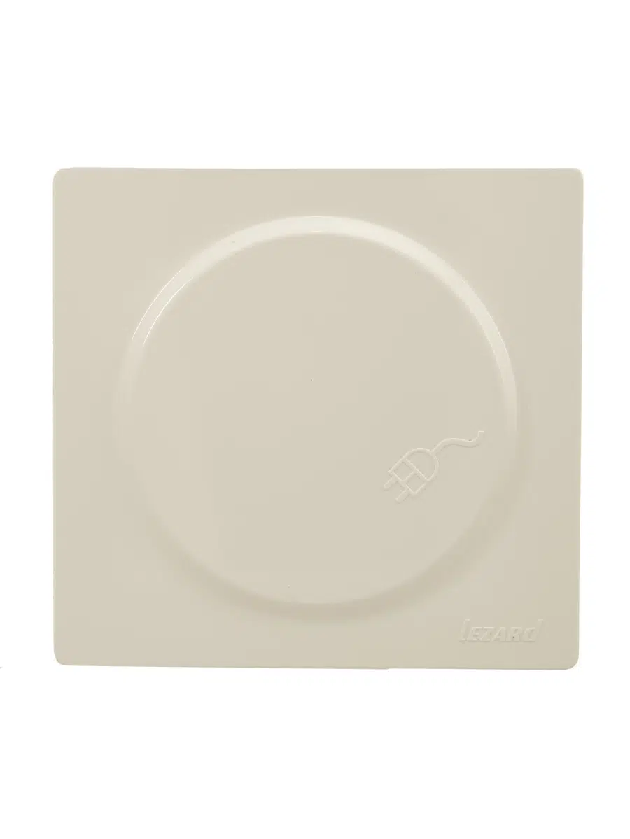 LETO Розетка с/з с крышкой ПБТ крем LEZARD 752-0300-123B