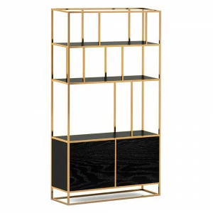 Стеллаж металлический золотой Makella new gold INTELLIGENT DESIGN СТЕЛЛАЖ MAKELLA 260782 Золото;черный