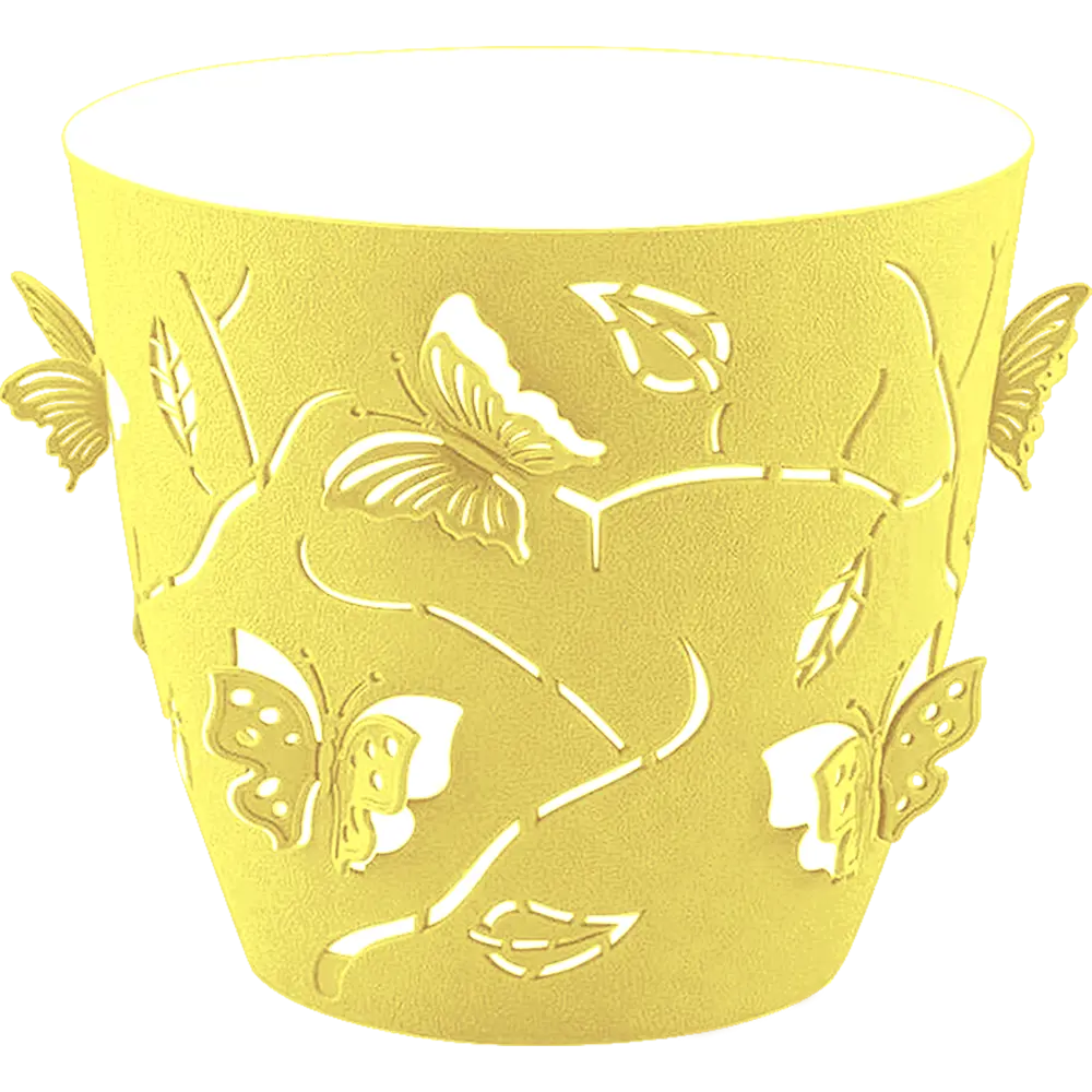 Горшок цветочный ø22.5 h20.8 см v5.3 л пластик желтый Santreyd Butterflies STLM-2146510