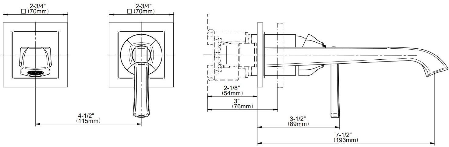 GRAFF Смеситель для умывальника настенный на 2 отверстия Finezza 5156000/5156100 - Вид №5