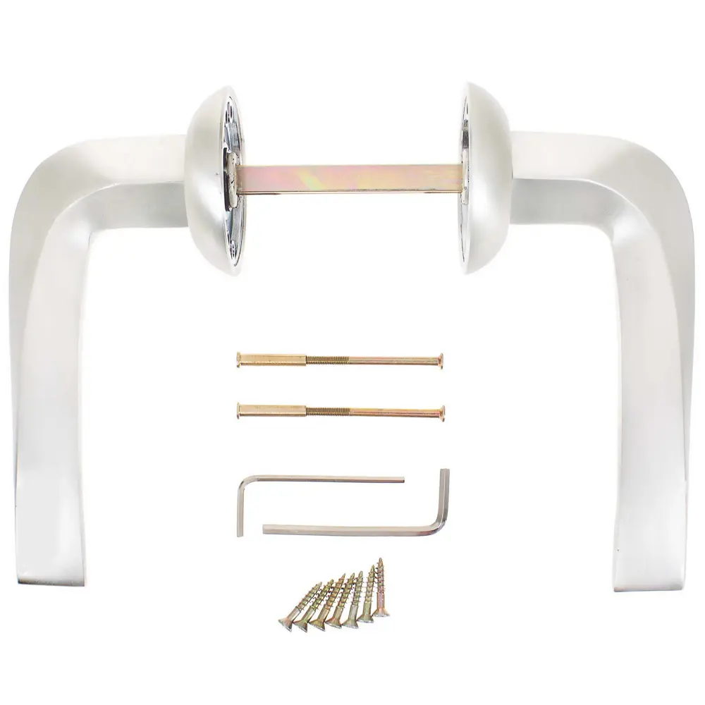 Ручка дверная на розетке AL 518-08 PW, цвет жемчужный PUERTO STLM-2055200 - Вид №2