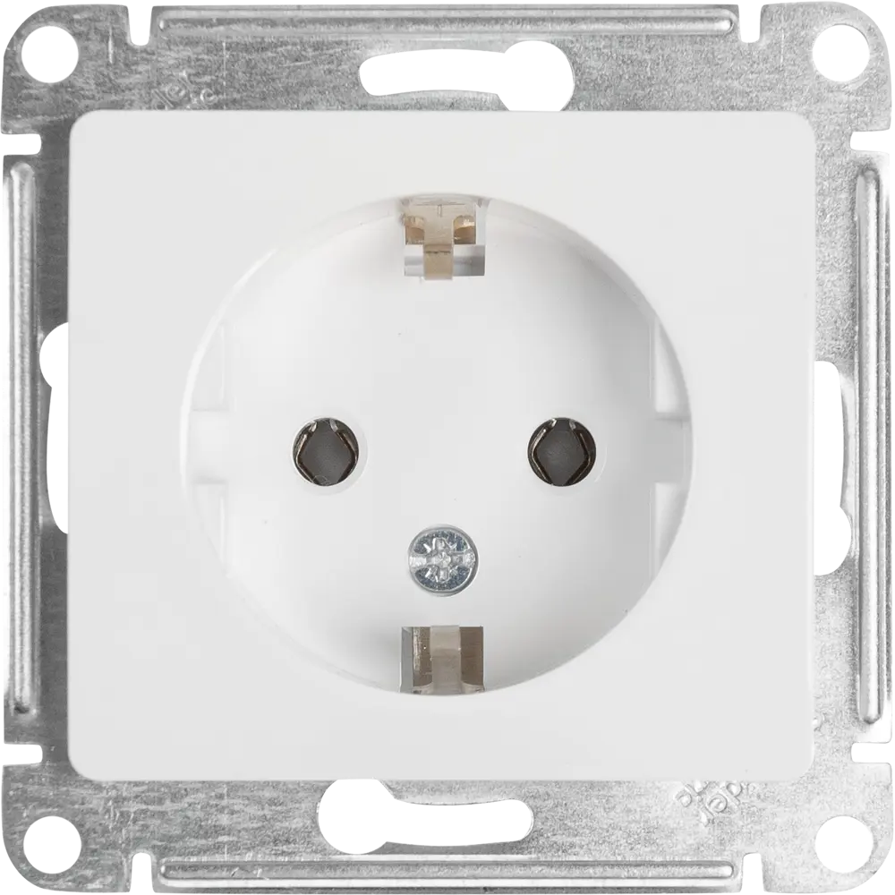 Розетка встраиваемая Systeme Electric Glossa с заземлением цвет молочный STLM-2120310