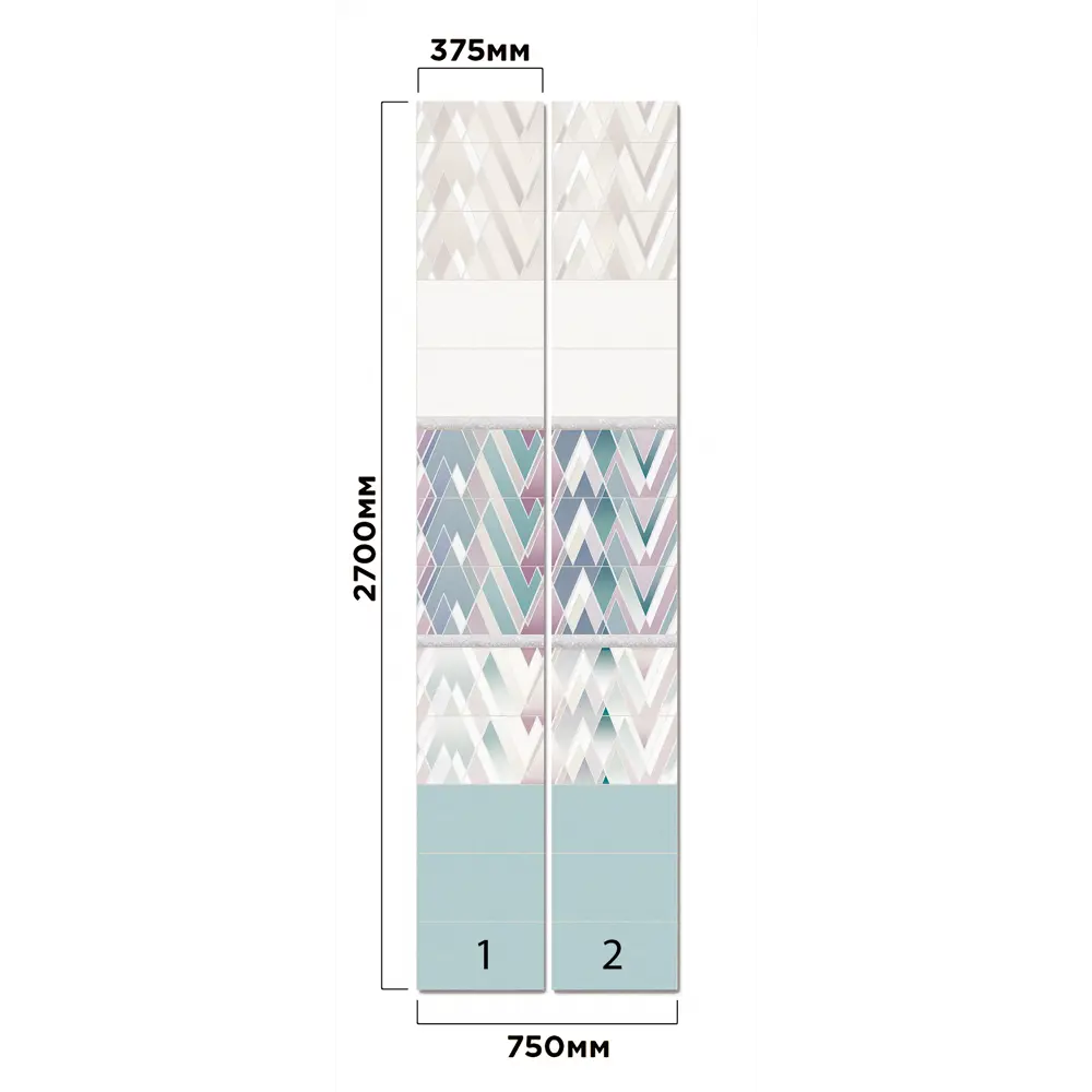 Комплект панелей ПВХ Адамант 8 мм 2700х375 мм 2.025 м² 2 шт VENTA STLM-2167053 - Вид №2