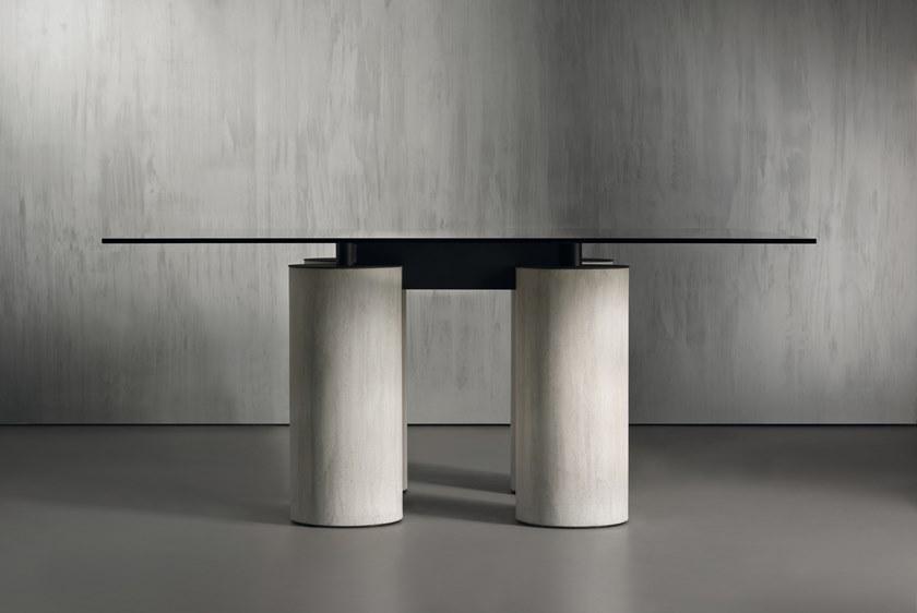 ACERBIS Квадратный стеклянный стол с основанием в фреске sun-id-1469687 - Вид №1