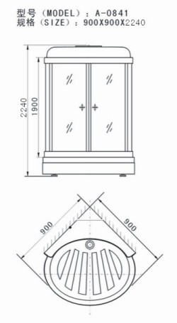 A-0841W Душевая кабина Appollo A Santreyd - Вид №1
