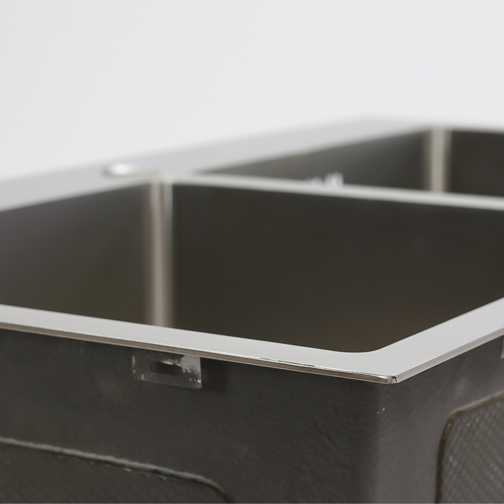 Мойка HS8045 MELANA ProfLine 3,0/220 САТИН 2-я чаша, врезная прямоугольная с коландером HS8045 HS8045 сатин - Вид №7