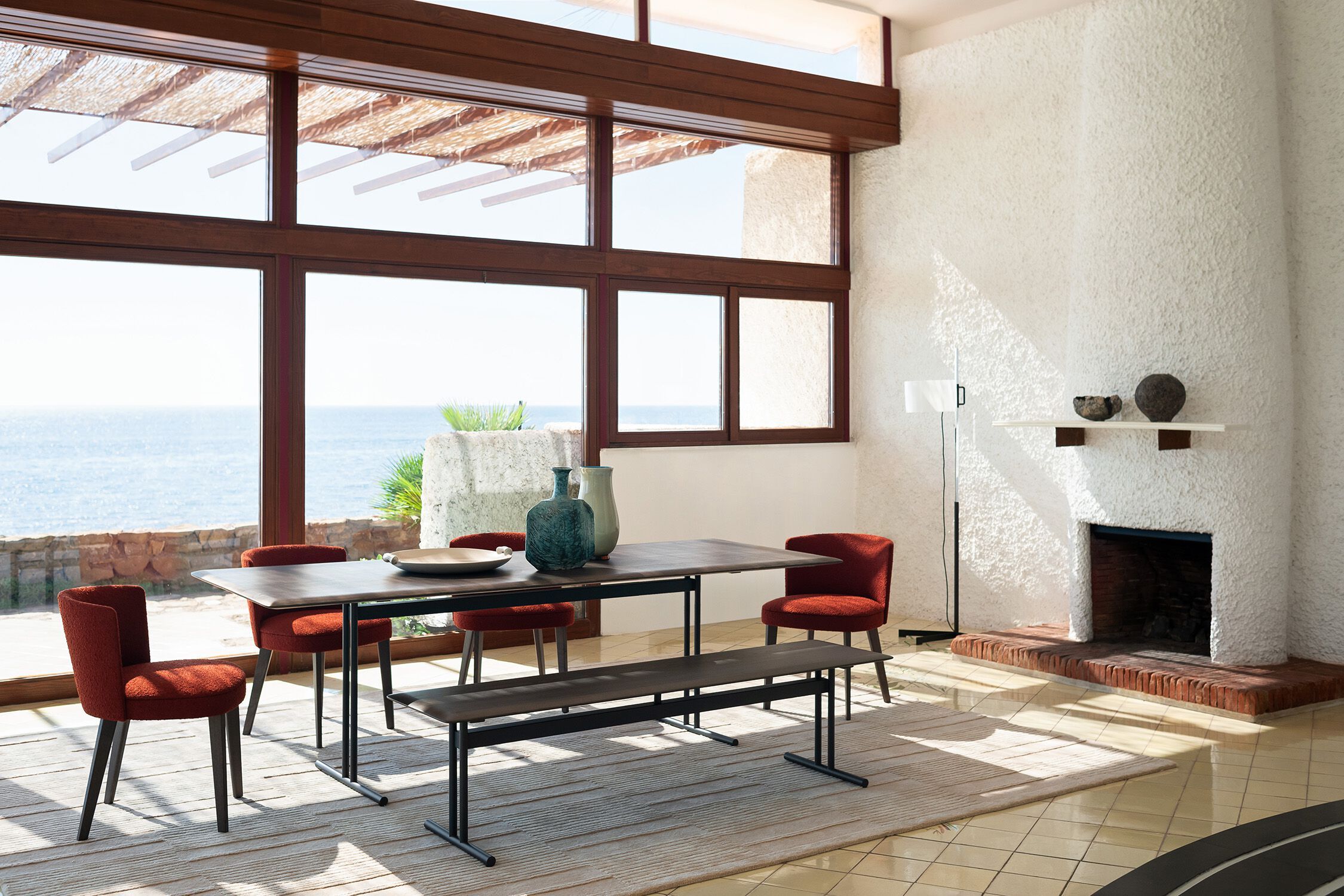 Прямоугольный стол из ясеня и металла Potocco Graphic ARCH-00061422 - Вид №4