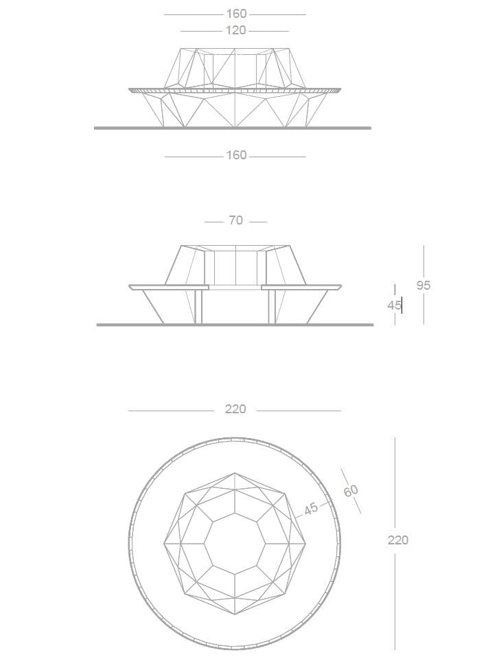 Круглая скамья со спинкой со встроенной плантатором Viscio Urban Design DAMANTE ARCH-00041277 - Вид №4