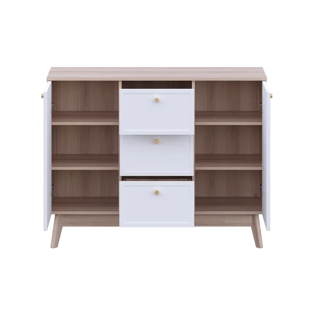 Комод KONSENSA Амьен 3 ящика 120x94x41.7 см ЛДСП цвет белый/коричневый Лион STLM-2208175 - Вид №6