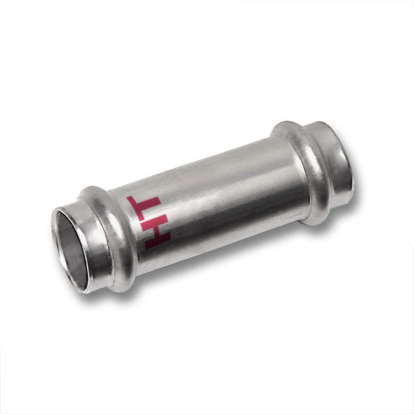 618270S15 SANHA 18270S пр.-фит. нерж., упл.фитон муфта подвижная ВПр-ВПр 15 мм  - Вид №1