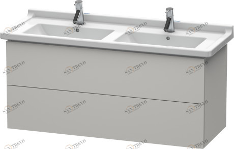 LC626700707 Тумбочка подвесная L-Cube #LC6267 1220 x 469 мм Бетонно-серый матовый декор Duravit