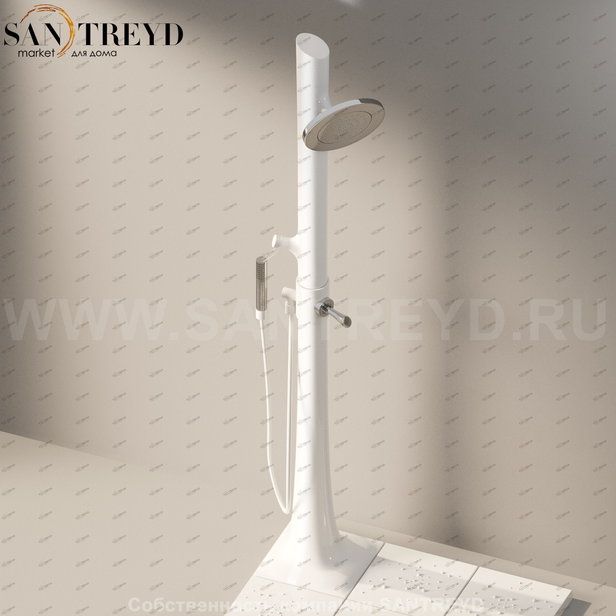 Flaminia ALBERO Душевая система с хромированным ручным и тропическим душем AB238.CR Ceramica Flaminia AB238CR