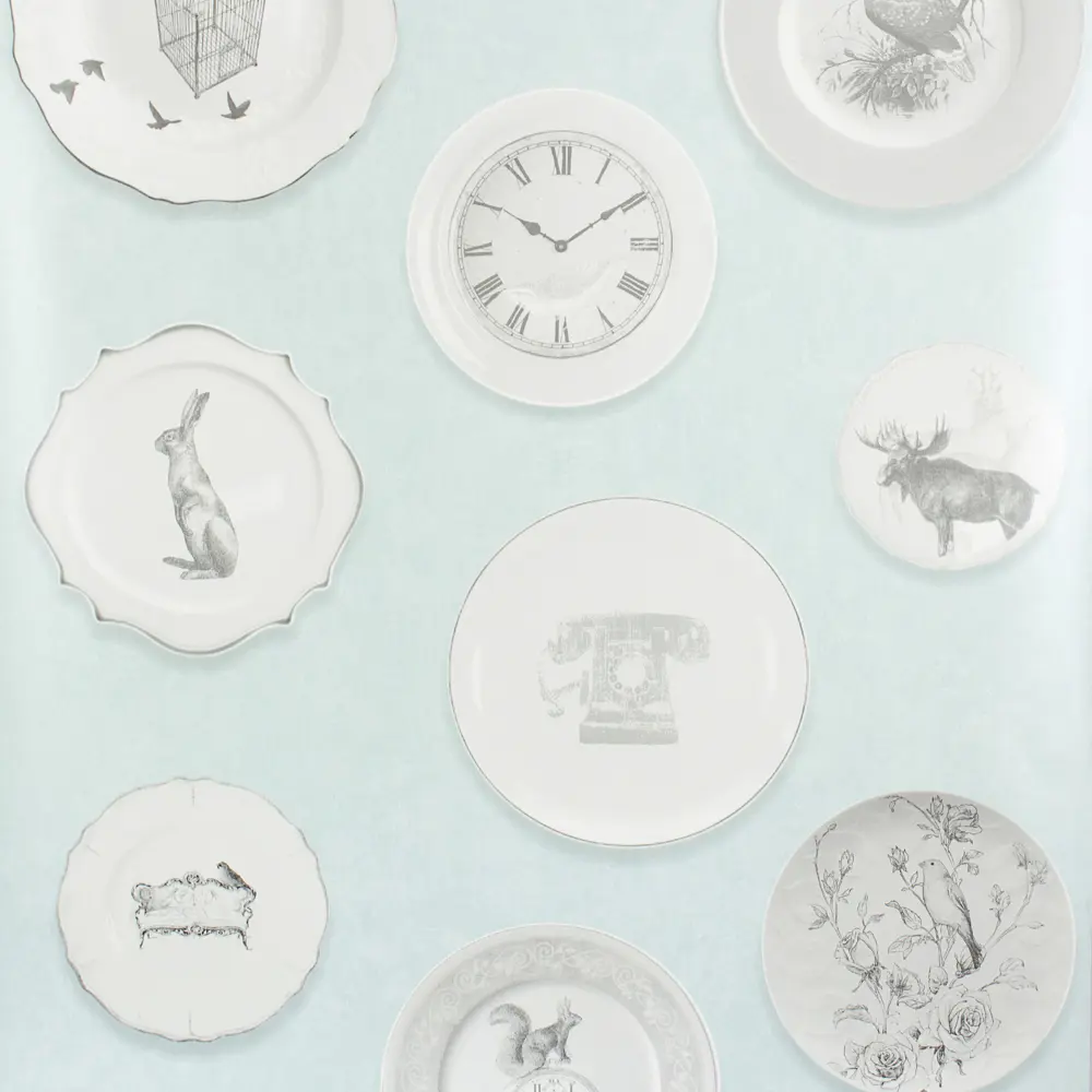 Обои на флизелиновой основе Тарелки 0.53х10 м цвет бирюзовый Ra 512021 Rasch Deco Relief STLM-2137446 - Вид №1