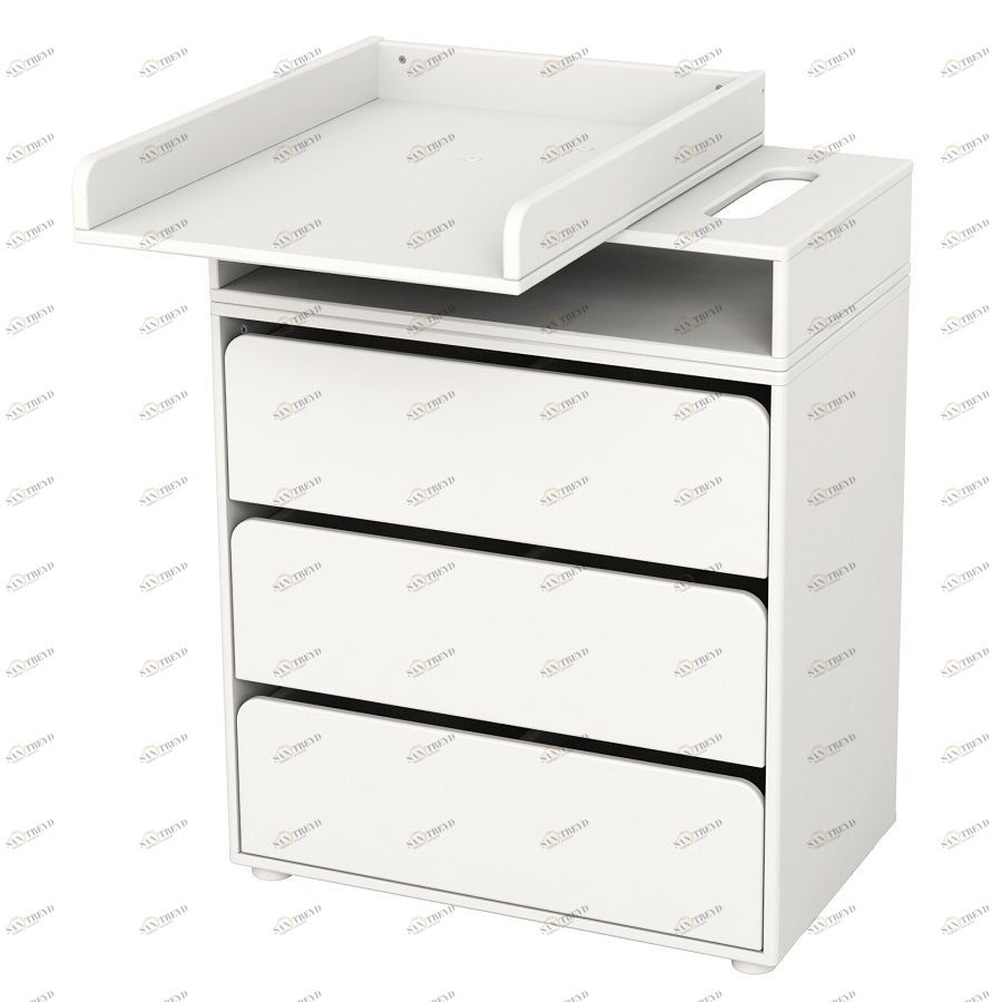 Стол пеленальный Flexa Baby с тремя ящиками, белый, 96х72х43,5/72 см 901066140