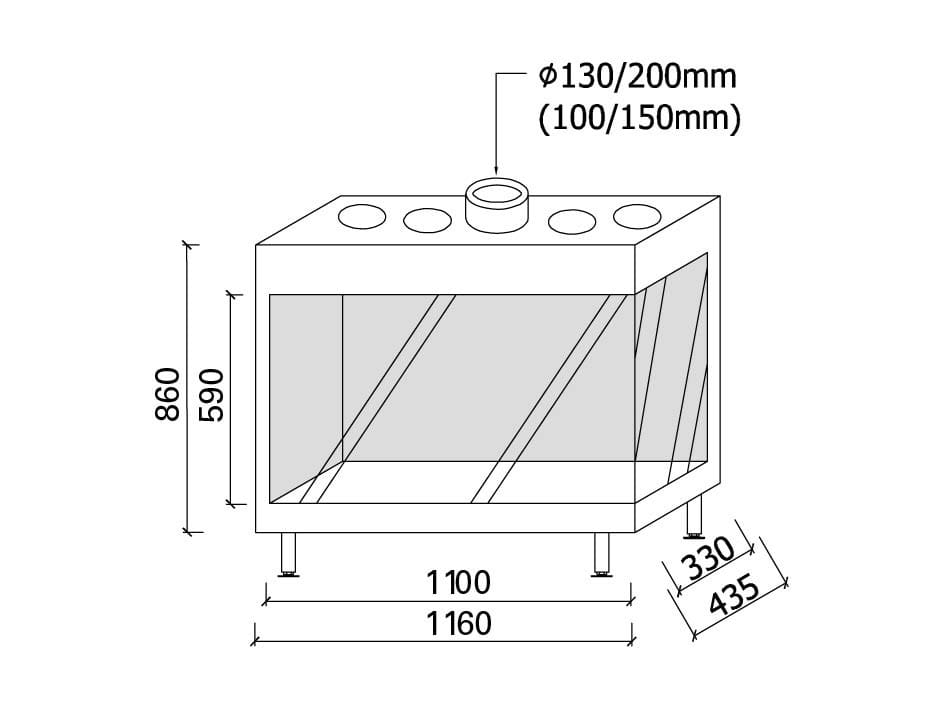 Газовый угловой камин Metalfire ARCH-00147195 - Вид №2