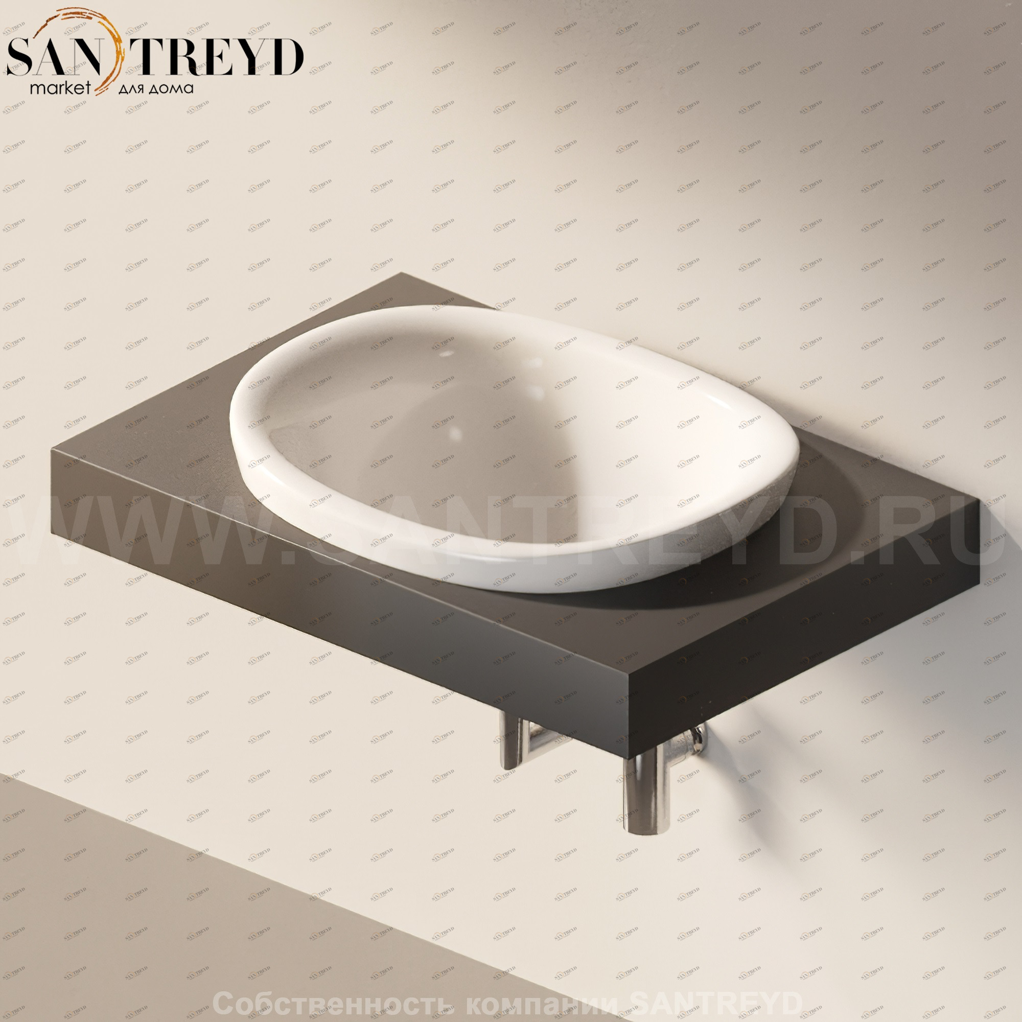 Flaminia IO e SI Столешница с отверстием под раковину черная IO60M1.7006 Ceramica Flaminia IO60M17006