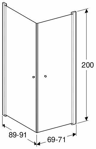 500.912.00.5 IDO Showerama 10-02 прямая душевая стенка, IDO Showerama 10-02, белые профили / матовое стекло, 800x800 мм  - Вид №4