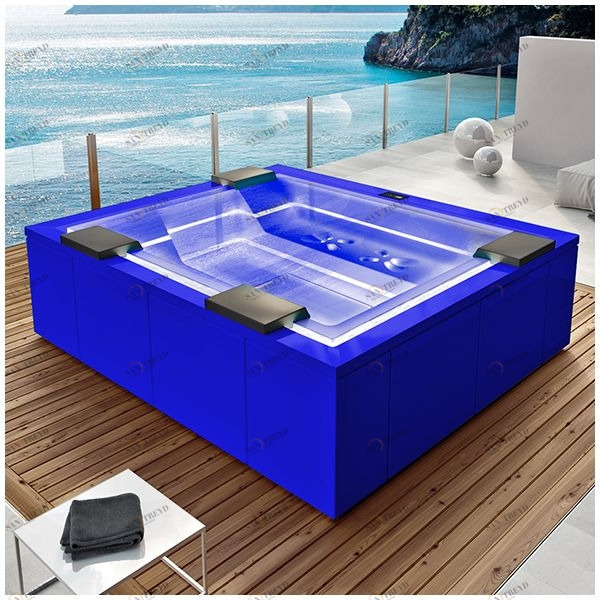 Бассейн Gruppo Treesse Zen SPA-V202H-SI прямоугольный spa с гидромассажем аэромассажем встроенный синий SPAV202HSI