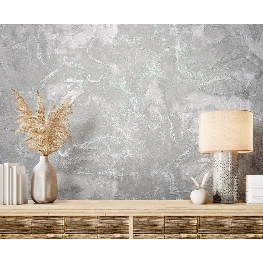 Обои Ateliero Moana серые флизелиновые с текстурой штукатурки 89391009 STLM-1563765 - Вид №4