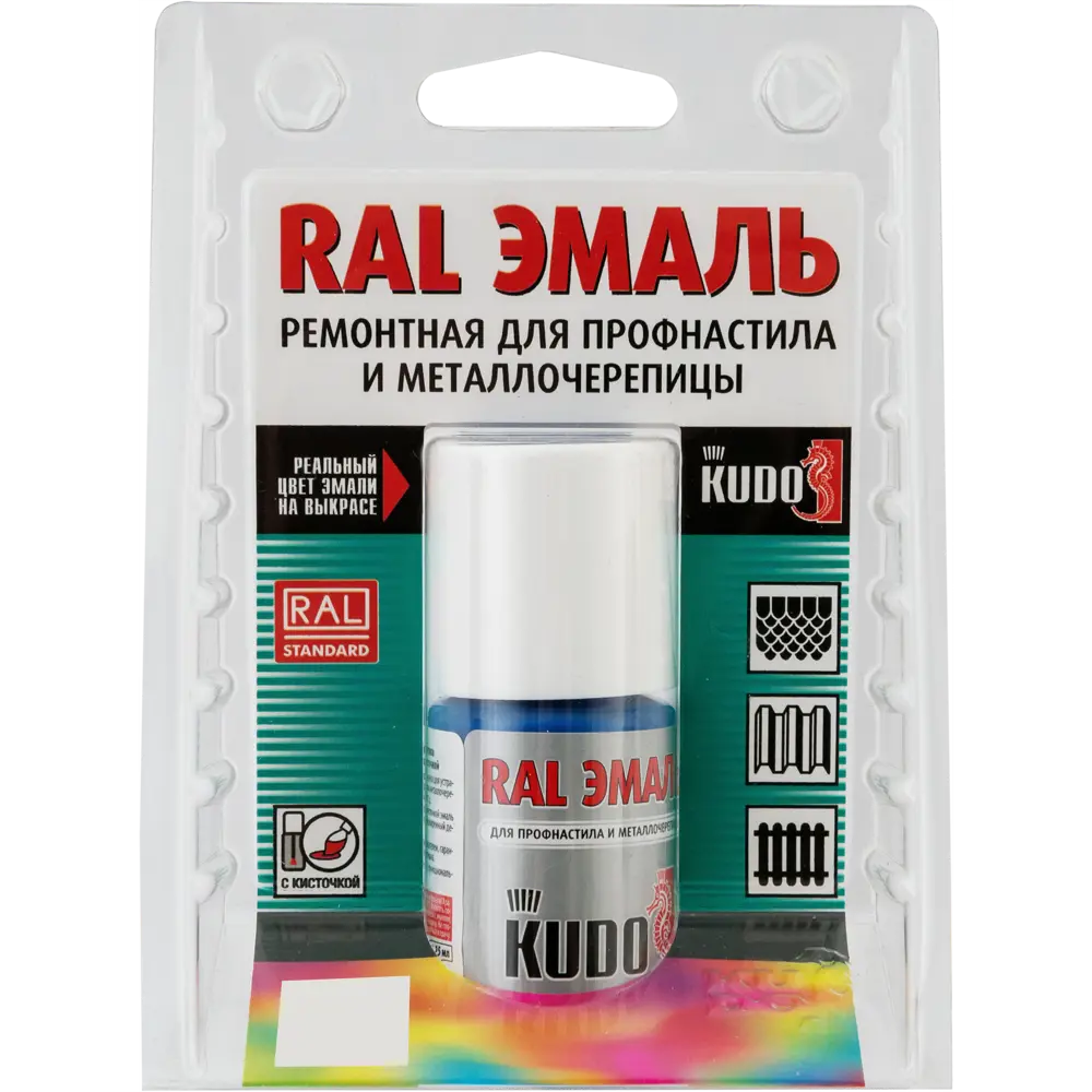 Эмаль для металлочерепицы Kudo с кисточкой цвет синий 15 мл STLM-2147257 - Вид №3