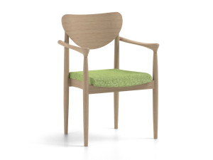 Мягкий стул с подлокотниками с открытой спинкой