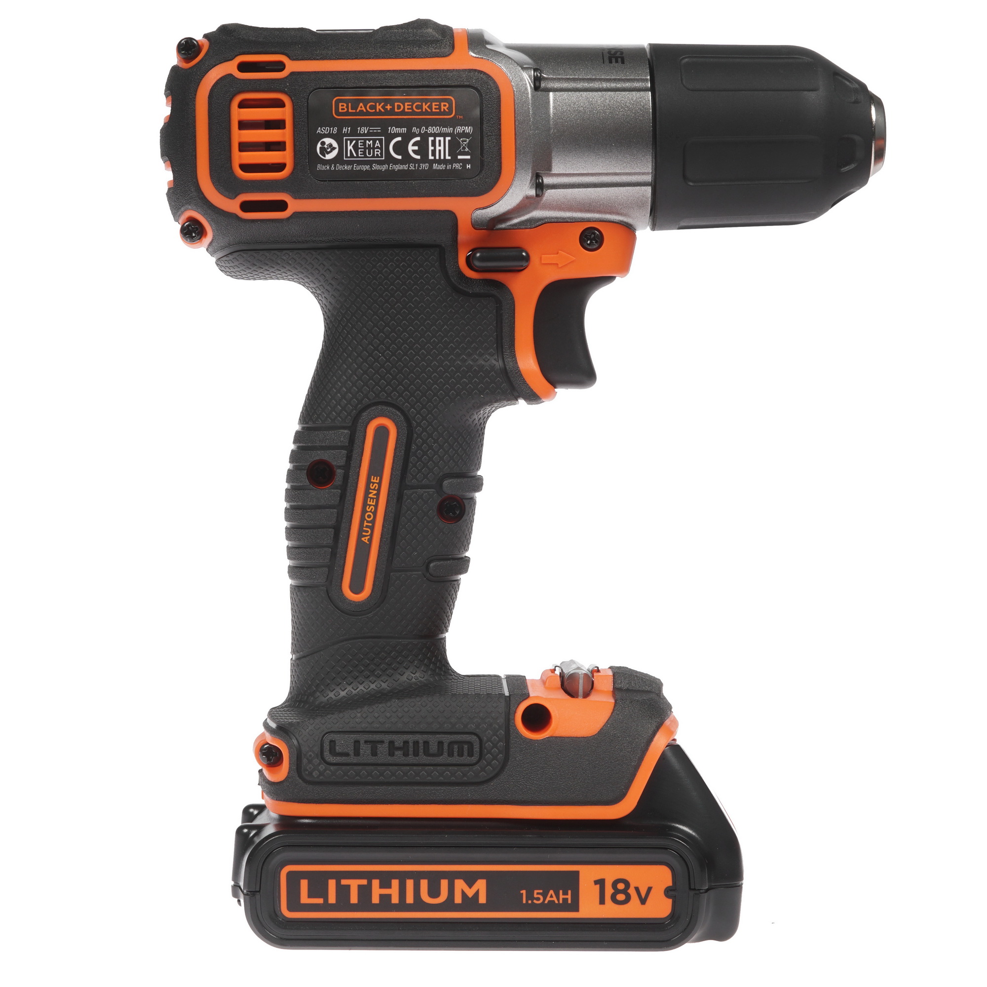 Дрель-шуруповерт Black&Decker ASD18KB 18V 1083160 Black+decker STDN-0085827 - Вид №1