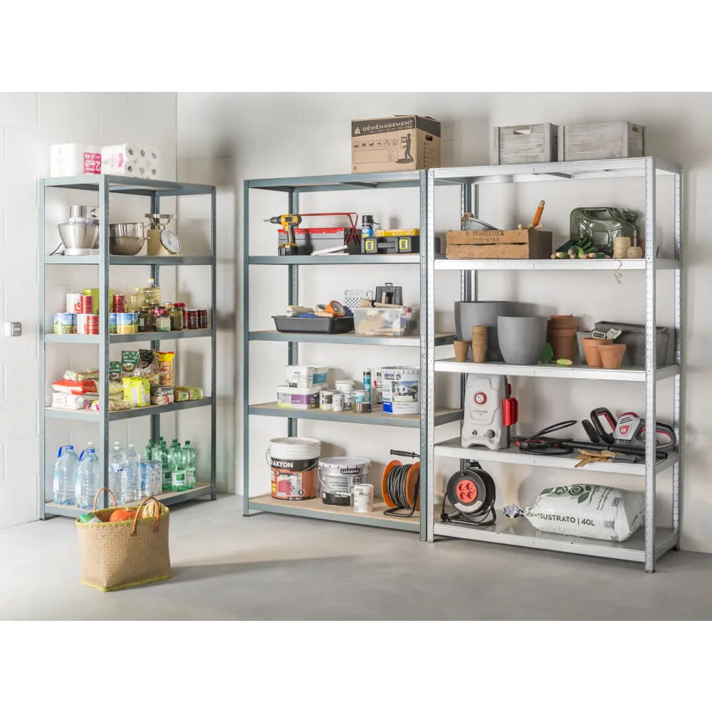 Стеллаж металлический Spaceo 120x196x50 см, 5 полок, цвет серый STLM-2148941 - Вид №4