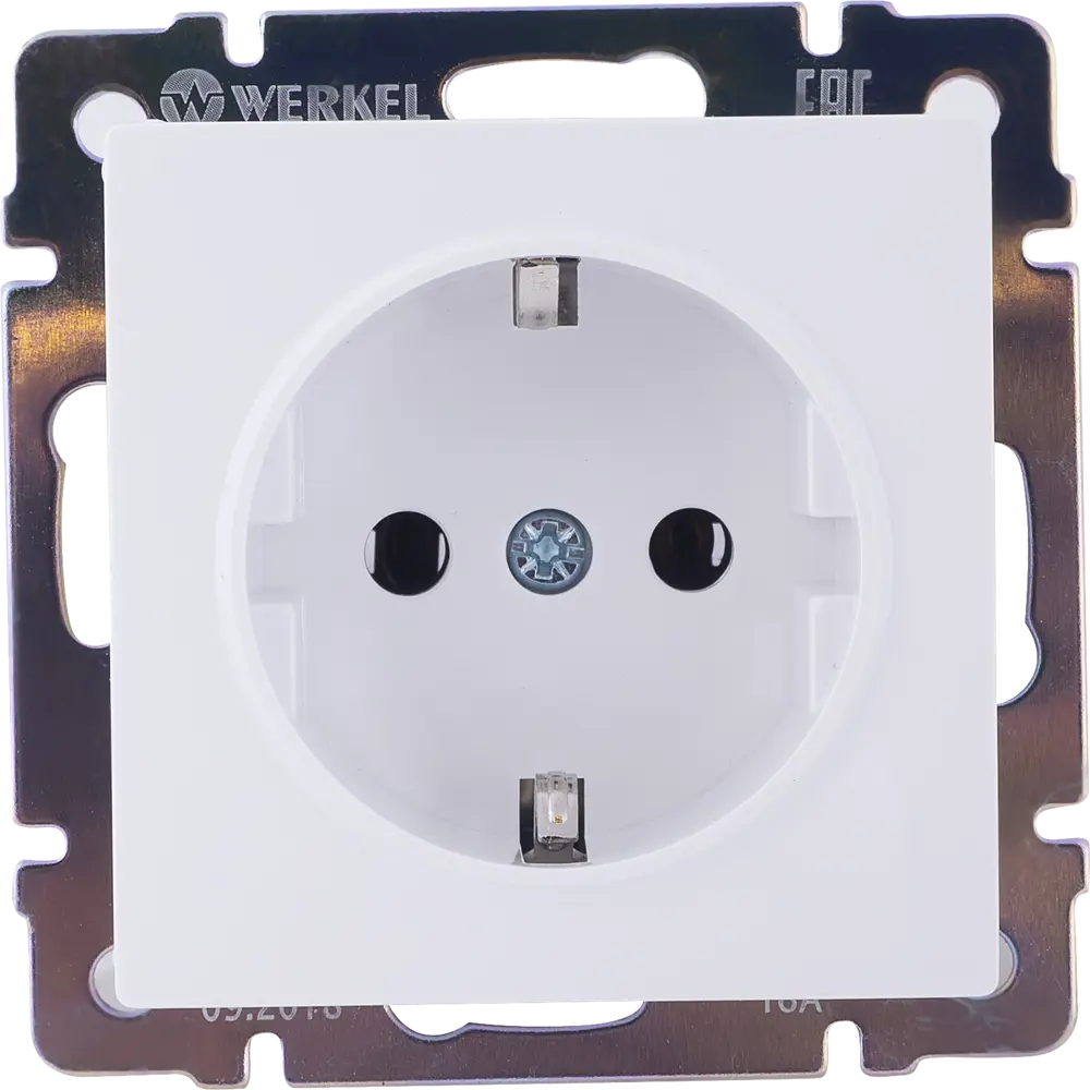 Розетка встраиваемая Werkel с заземлением цвет белый 10 шт Встраиваемые механизмы STLM-2186524