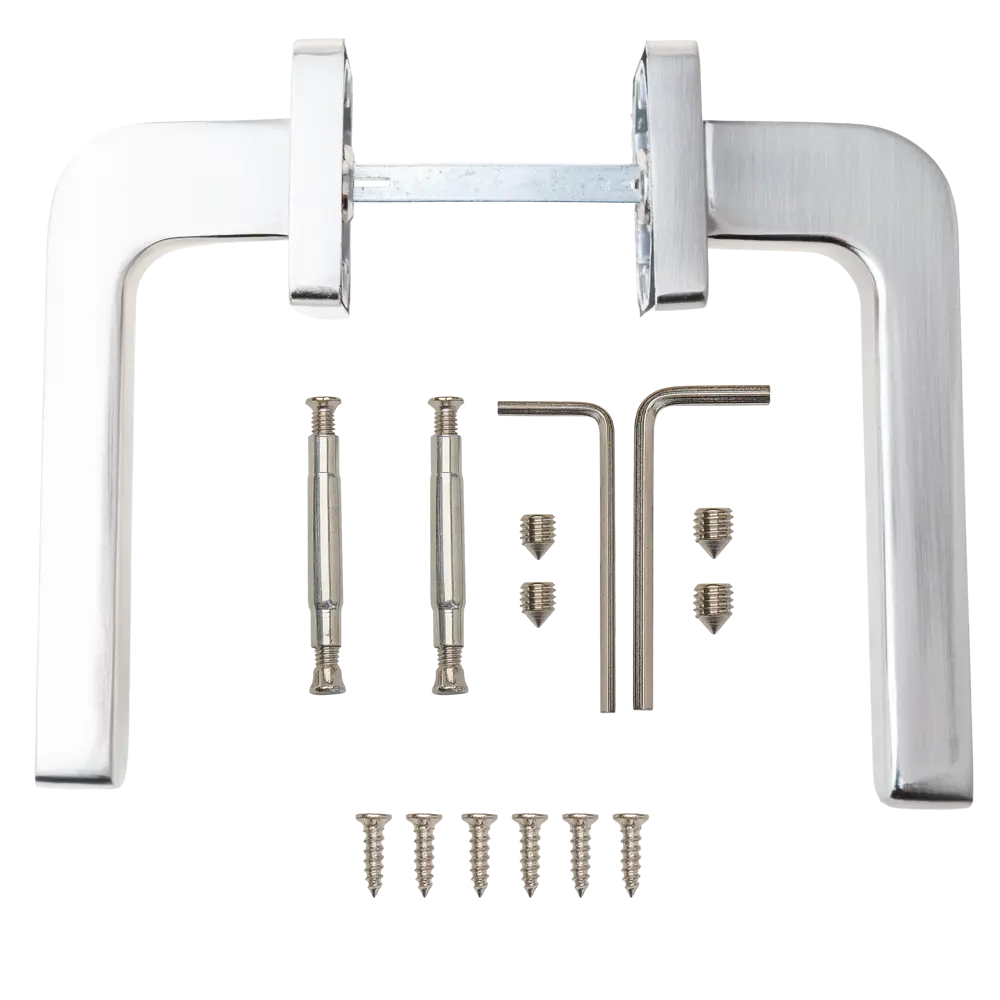 Дверная ручка на розетке Armex H-22106-A без запирания цвет никель/белый STLM-2054040 - Вид №2