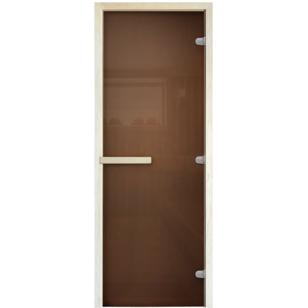 Дверь для сауны стеклянная бронза Стандарт 69x189 см двусторонняя Santreyd STLM-2164072