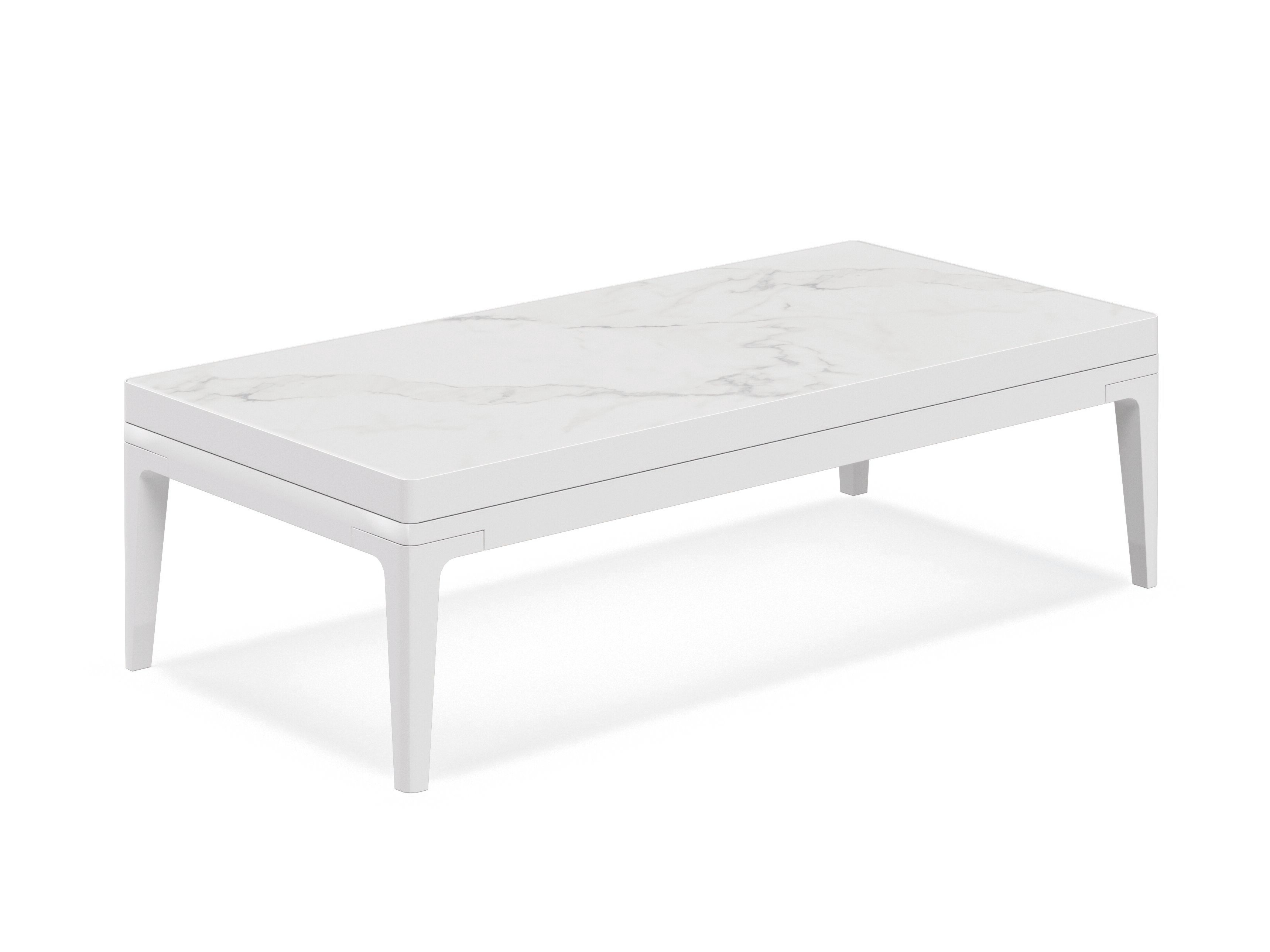 Керамический низкий прямоугольный садовый журнальный столик Gloster сетка ARCH-00138875