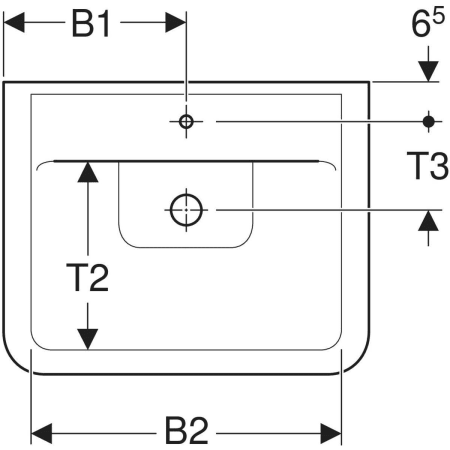 225165000 Накладная раковина Geberit Renova Plan Geberit  - Вид №2