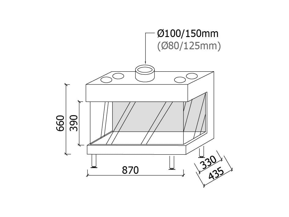 Газовый тройной закрытый камин Metalfire Avenue Plus ARCH-00030802 - Вид №2