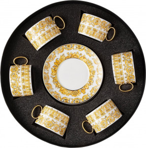 10649019 Rosenthal Versace Набор чашек с блюдцами Rosenthal Versace Медуза Рапсодия 220мл, фарфор, 6шт, п/к Фарфор