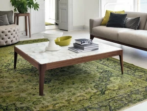 Porada Квадратный журнальный столик из орехового дерева и мраморной столешницей Iron