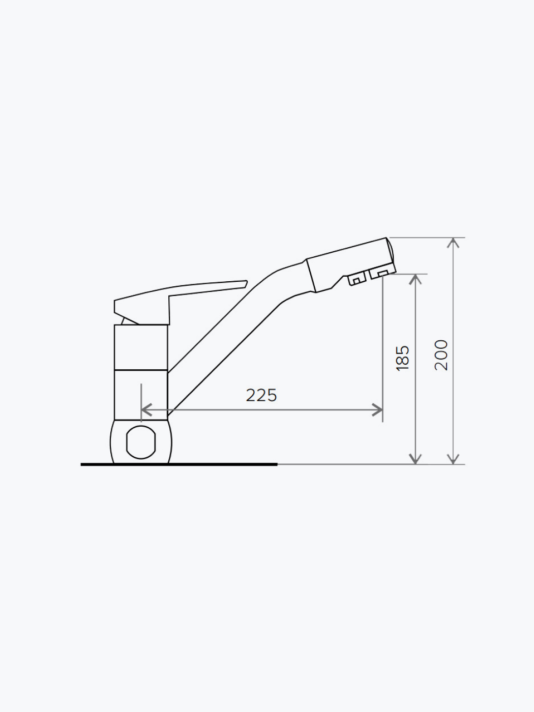 694852 Смеситель кухонный "Дуо" в тон мойки Polygran  - Вид №1
