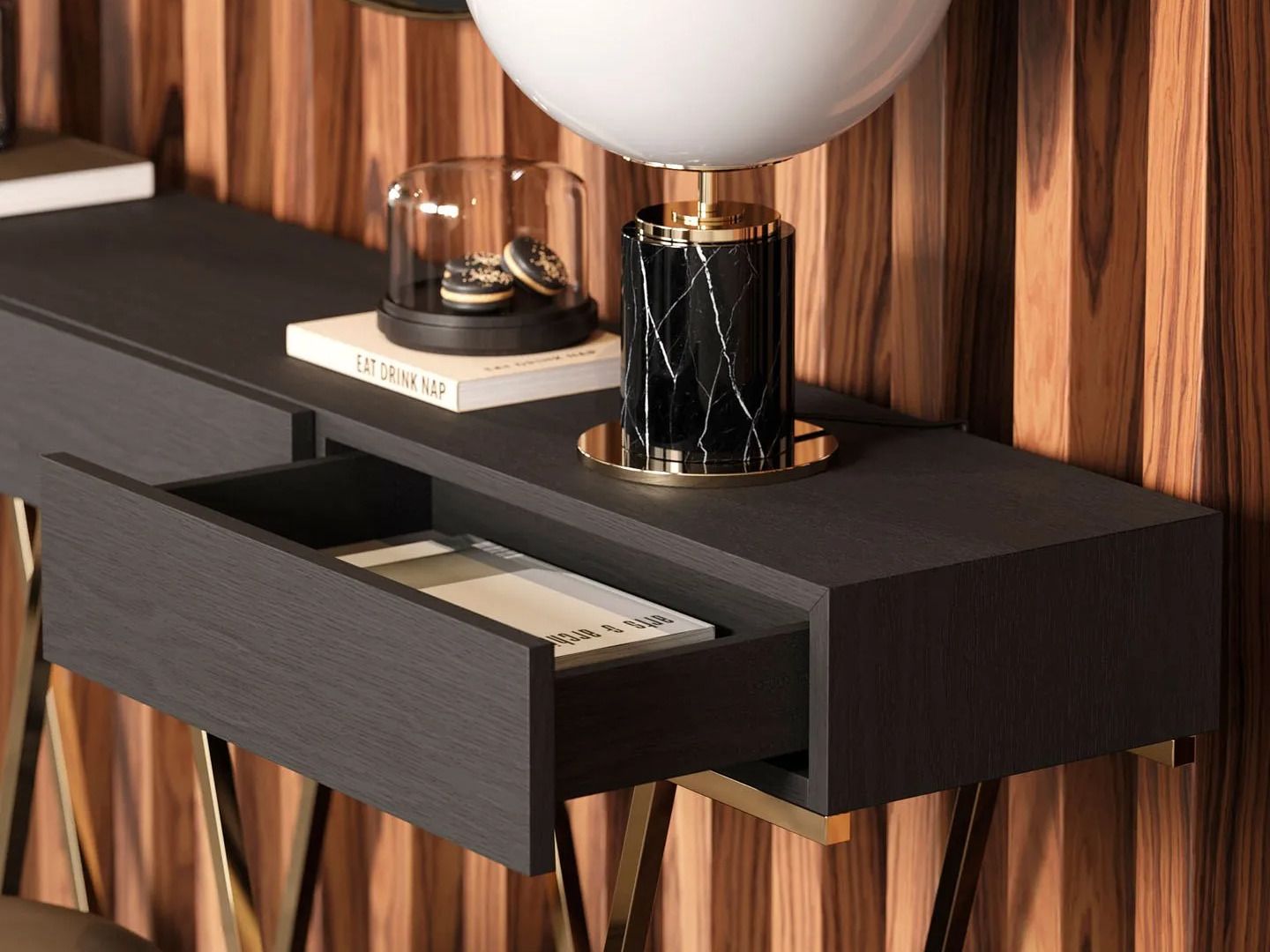 Деревянная прямоугольная консоль с ящиками Laskasas ZURIQUE ARCH-00044629 - Вид №6