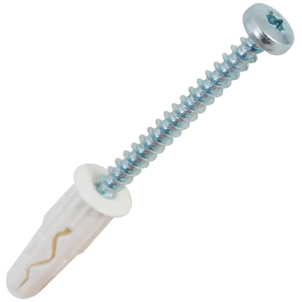 Дюбель-шуруп для всех типов стен Plug 4x40 мм нейлон цвет белый 30 шт ЕВРОПАРТНЕР STLM-2038119