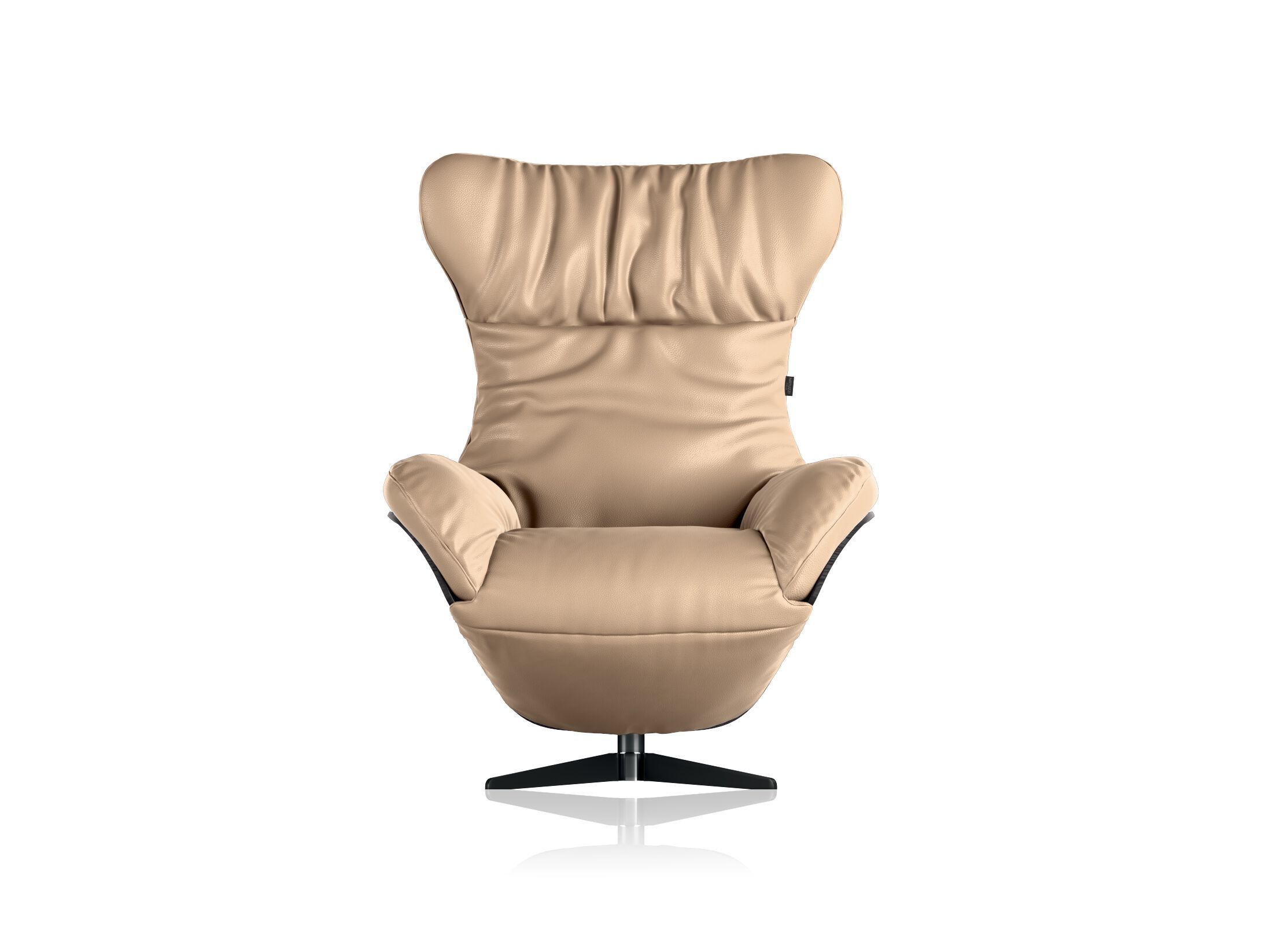 Кожаное вращающееся кресло с подставкой для ног Natuzzi Italia ILIA ARCH-00045700 - Вид №2