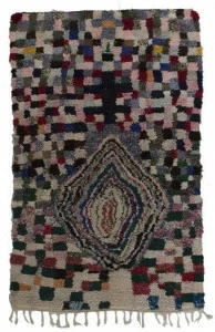 AFOLKI Прямоугольный шерстяной коврик с длинным ворсом Boucherouite Taa1127be