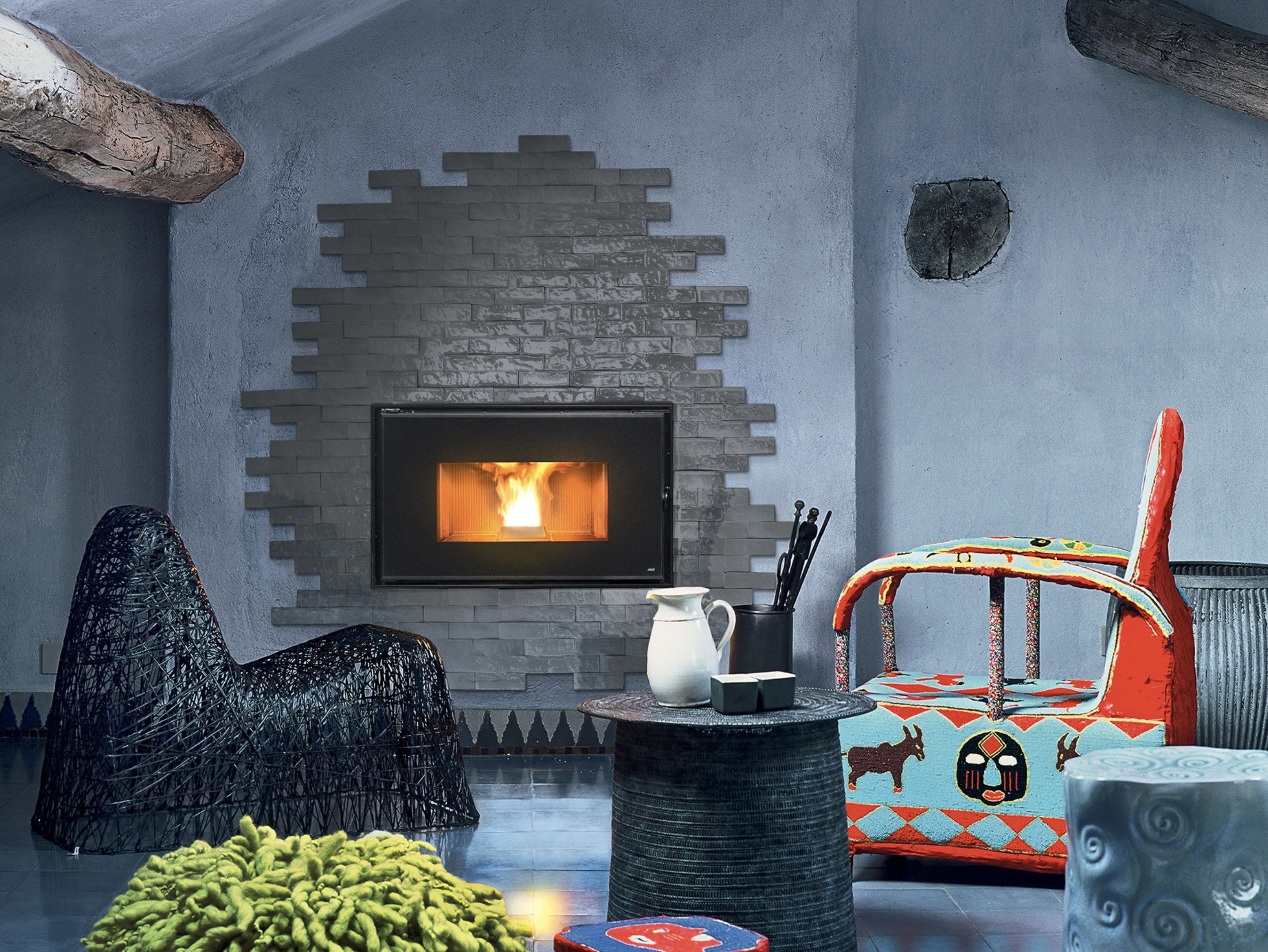 Встроенный камин на гранулах с дистанционным управлением MCZ VIVO 90 PELLET ARCH-00079899