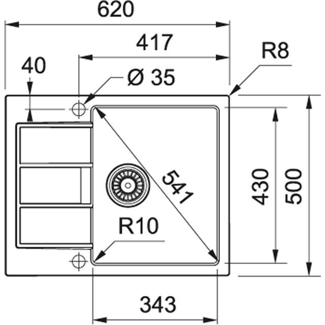 SID 611-62 Мойка кухонная прямоугольная Franke Sirius - Вид №1