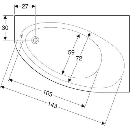 657340000 Асимметричная ванна Geberit Renova Geberit  - Вид №8