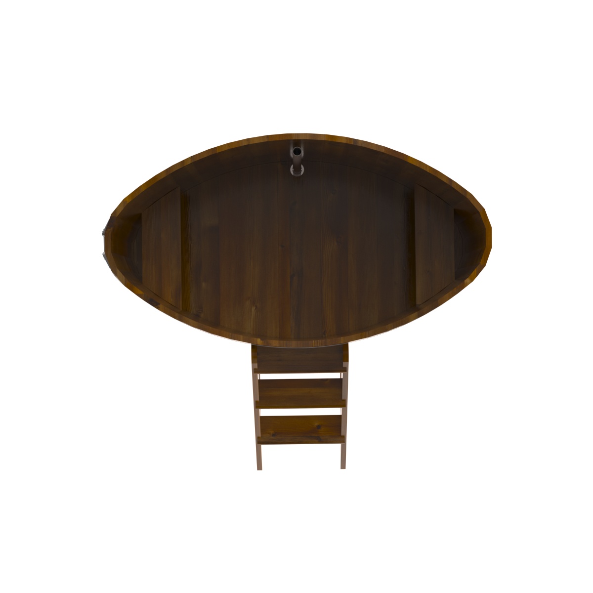 2275 Купель овальная из лиственницы Рустик 0,92х1,66х1,2 морёная Alyarus  - Вид №5