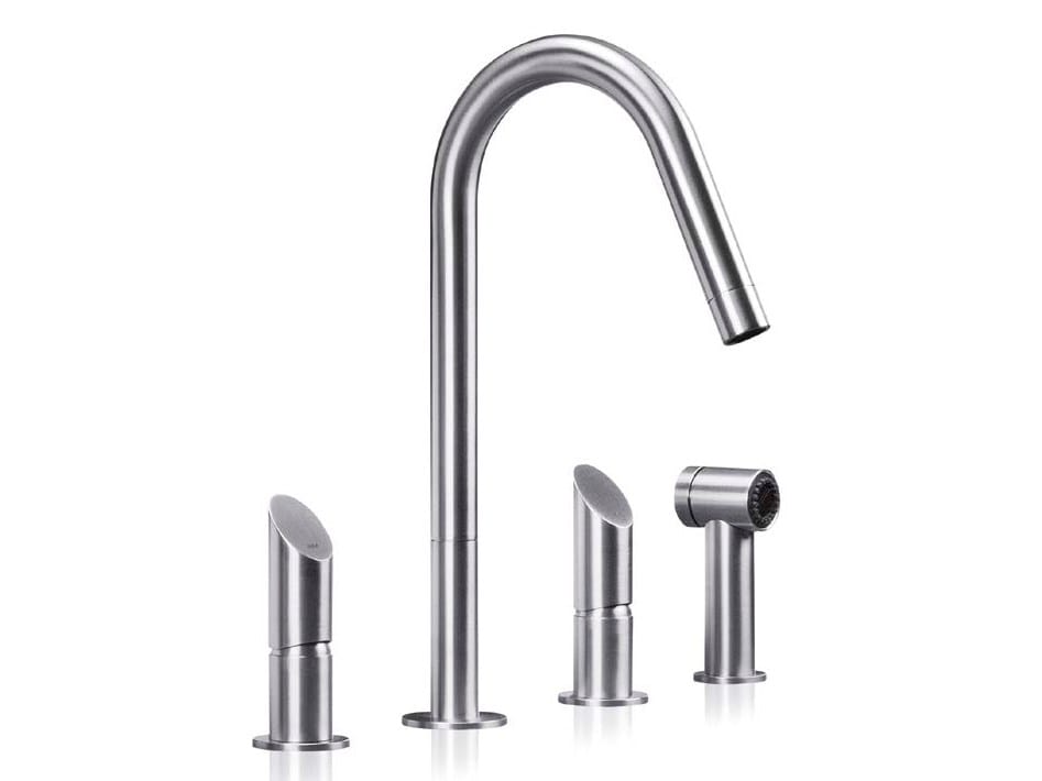 Смеситель для кухни из нержавеющей стали со съемным ручным душем MGS T45 ARCH-00058725