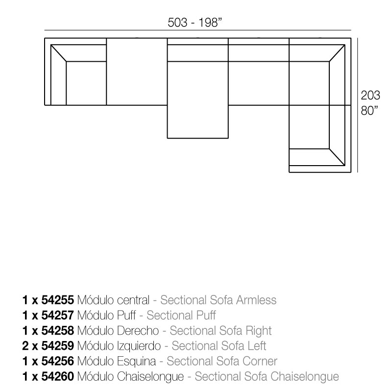 070396 Диван модульный угловой лев. Vondom PIXEL - Вид №1