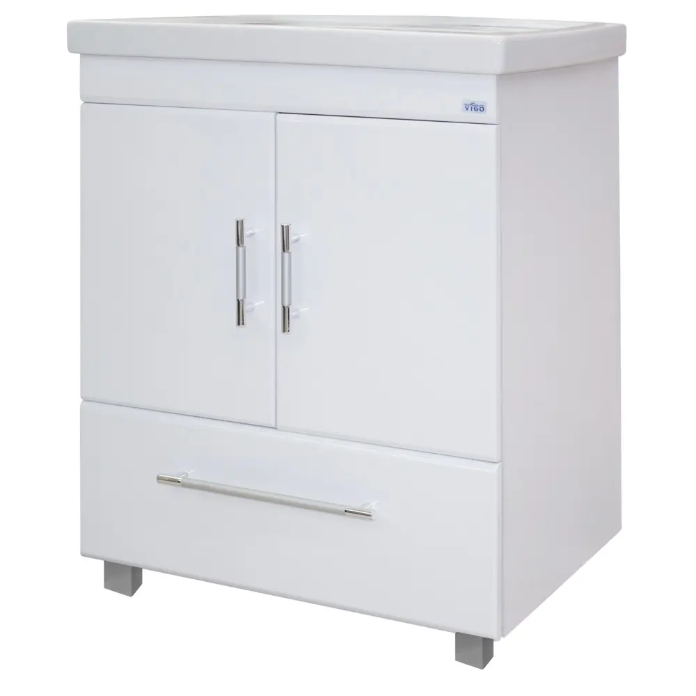 Тумба под раковину напольная «Eggo» 60 см цвет белый Santreyd STLM-2162962 - Вид №1